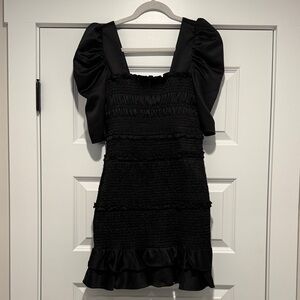 Karlie Black Puff Sleeve Mini Dress